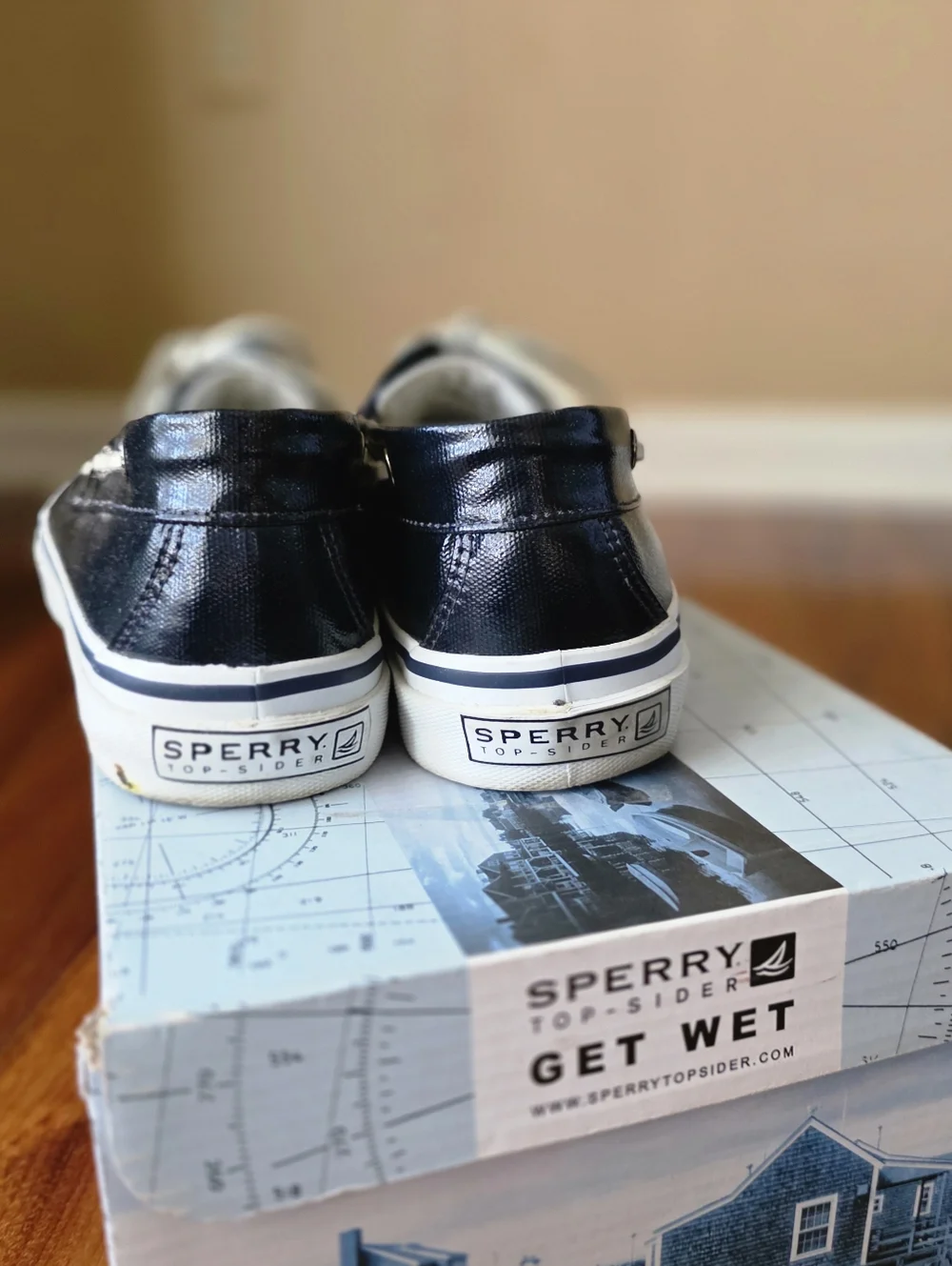 Sperry Top-Sider Bahama Blue Shiny Canvas Boat Shoes Mens 11M Sneaker Yacht Club